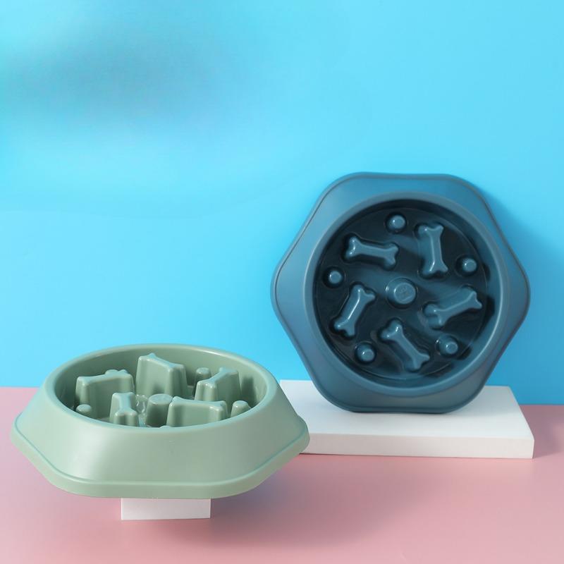 Anti-choking Pet Bowl, Anti-tipping Dog Bowl, Dog Bone Slow Food Single Bowl, Anti-choking and Anti-tipping