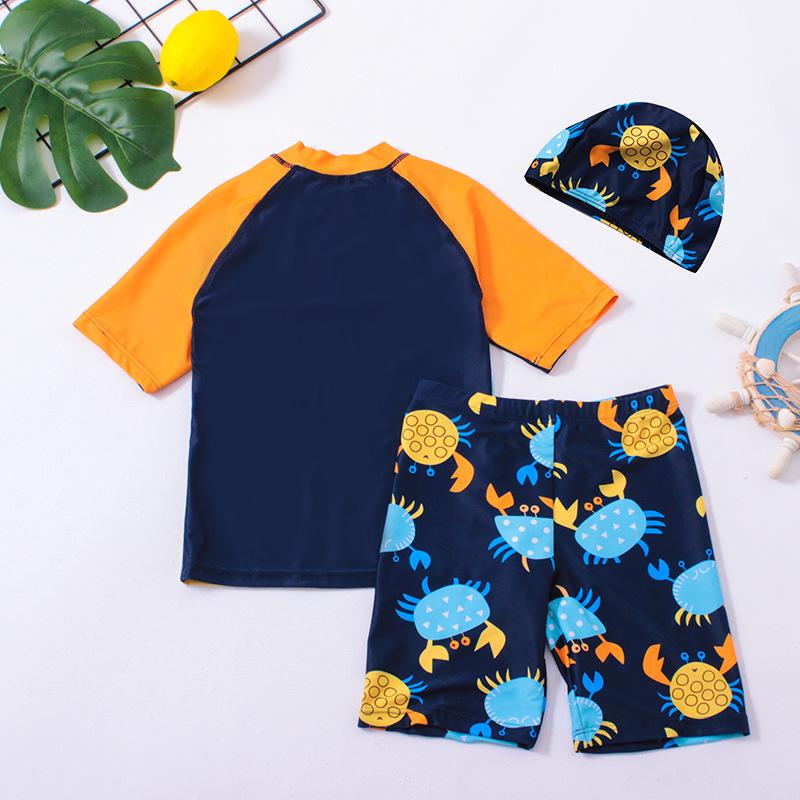 Boys' Quick-Dry Cartoon Split Swimsuit for Kids and Students