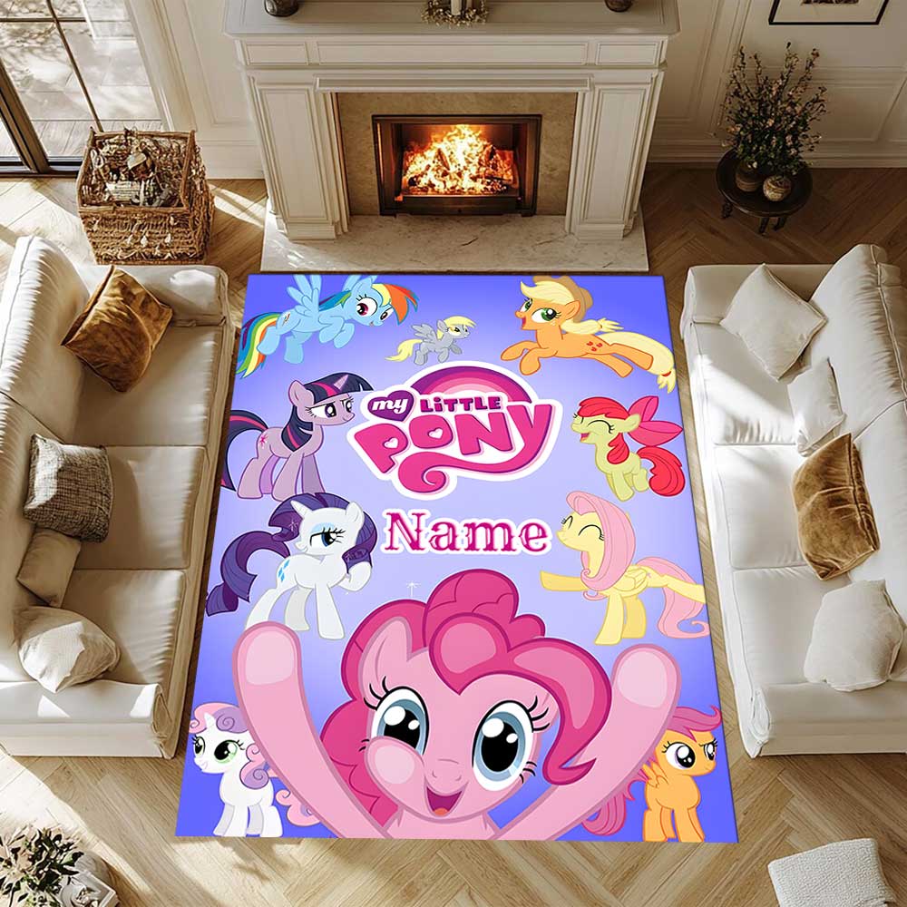 Little Pony (17) Customize your name rug, office chair cushion, home bedroom living room gift.