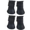 4 Stück Silikon Haustier Hund Niedlich Wasserdicht Stiefel Rutschfest Schützend Regenschuhe(L Schwarz)