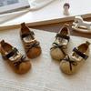 2026 Korean Style Mary Jane Flats: Soft Sole Suede Princess Shoes for Little Girls, Perfect for Spring and Autumn