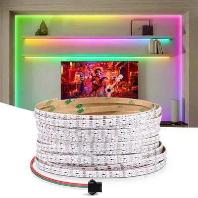 Striscia LED RGBIC Smart Pixel DC5V WS2812B con luci a LED indirizzabili individualmente Nastro al neon Fairy Dream Color per decorazioni per la stanza dell'auto