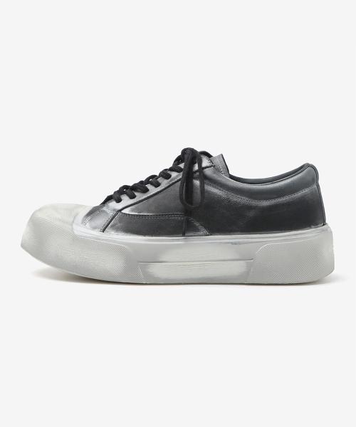 [WETHEROAD] Bread Dirty Scratch Preppy Sneakers Black WTRD3140