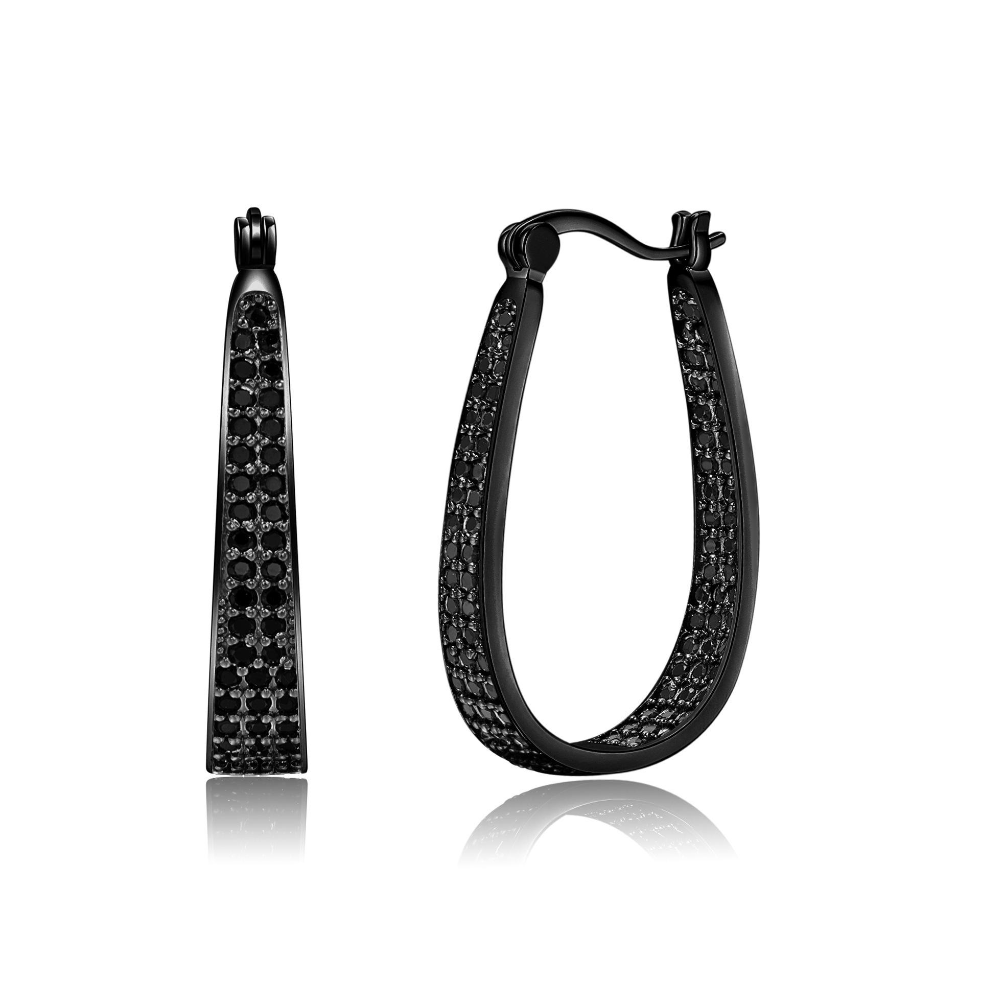 2026 European and American New Cross U-shaped Zircon Earrings Fashion Temperament White Gold Ear Buckles