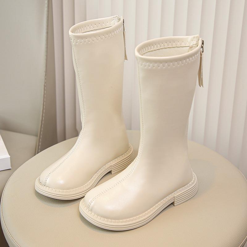 Podzimní a zimní nová korejská verze módních dívčích dlouhých kozaček trendy protiskluzové princeznovské kozačky s měkkou podrážkou střední a starší dětské vysoké kozačky