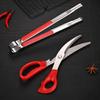 2PCS Korean Style Steel Barbecue Clip Scissors Set High-temperature Resistant Multi-purpose Barbecue Tools Durable