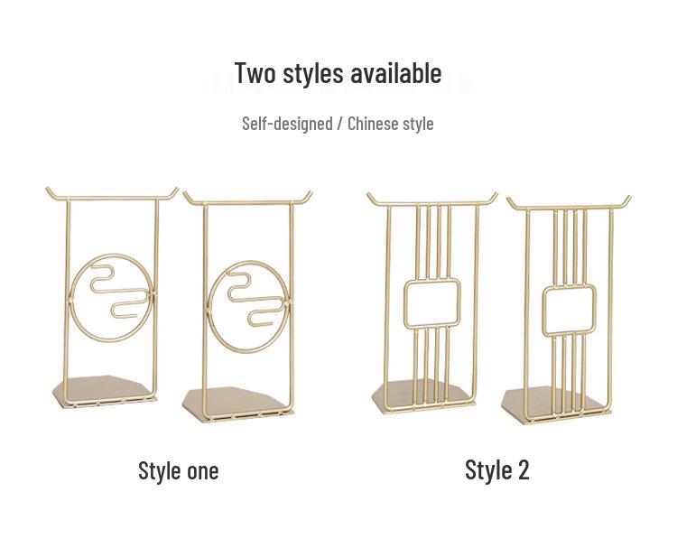 Chinese Style Creative Metal Bookends - Desktop Storage & Book Support Ornament