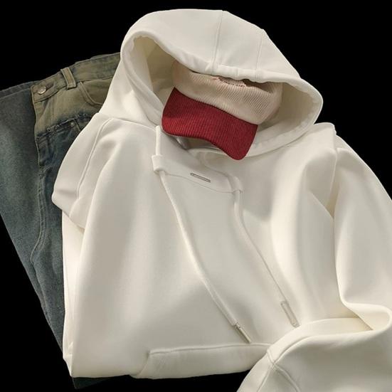 Yousheng Autumn Men Hoodie Neck Protection Hooded Drawstring Big Pocket Drawstring Elastic Cuffs And Hem Pullover Sport Fitness Travel School Top