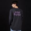 ASTRAL PROJECTION Graffiti Lettering Oversized Long Sleeve T-Shirt_Charcoal