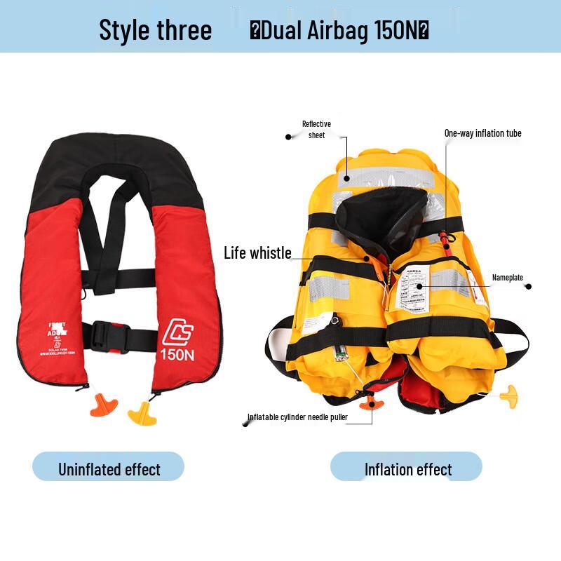UOSU Professional Portable Adult 150N Dual Airbag Life Vest One Size