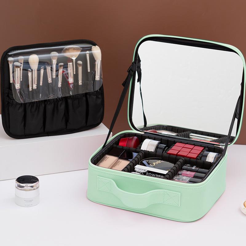 

Водонепроницаемая портативная дорожная косметичка - Большая вместимость с зеркалом Full-screen mirror makeup bag