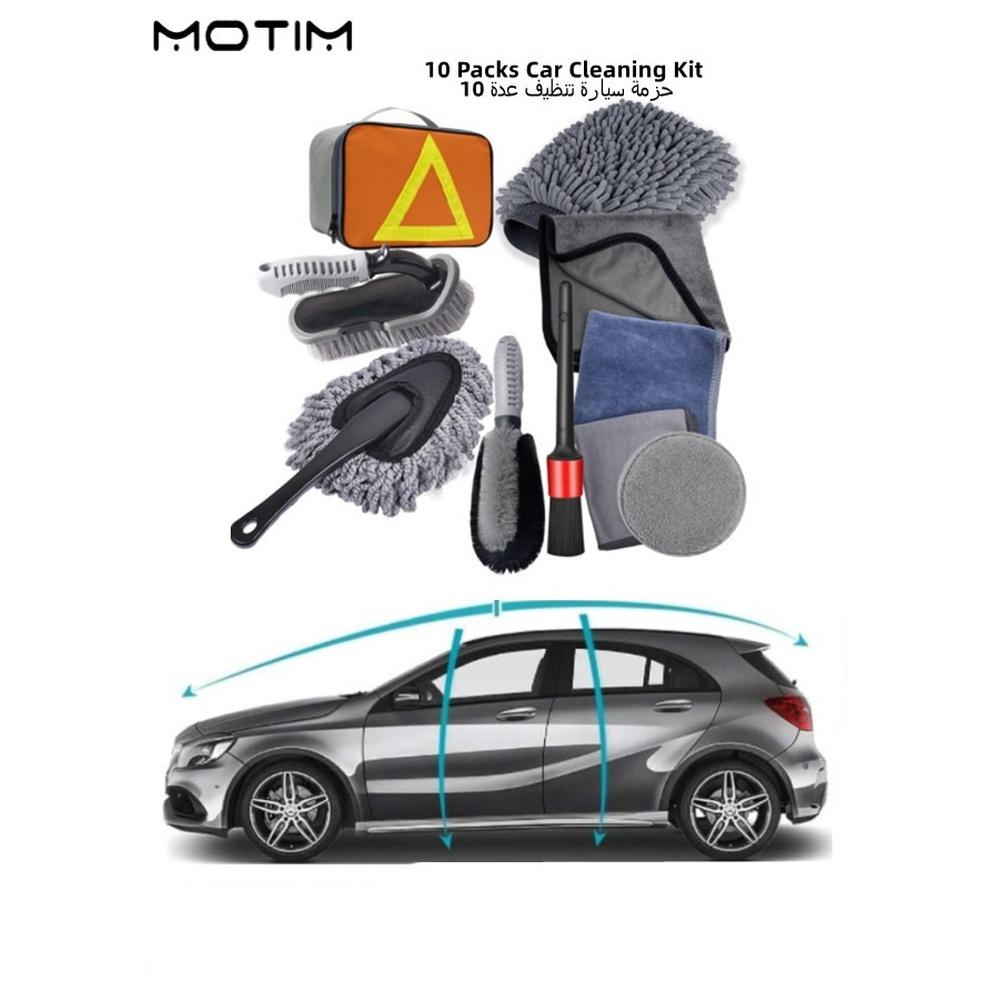 10 Pieces Car Car Care Kit Cleaning Kit for Car Bike Home and Multi Cleaning