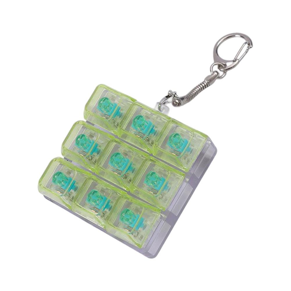 Rgb Mini Keyboard Stress Relief Toy Keychain Pendant Light-Up Fingertip Button Toy For Children Adults Relieve Stress
