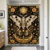 Mystical Bohemian Gothic Cosmic Shower Curtain Waterproof Tapestry Bathroom Decor Celestial Butterfly Moon Mandala Print