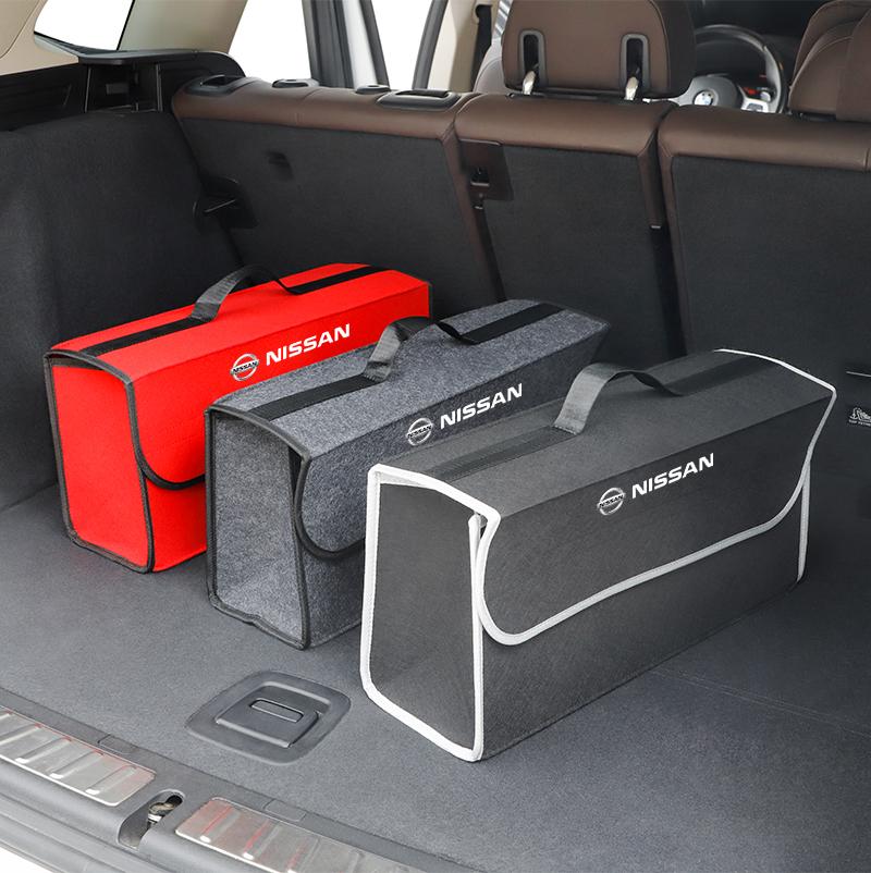 BXKKRP1 Large Capacity Storage Box Car Trunk Organizer Bag For Nissan Qashqai J11 Sylphy N7 Teana Note Navara Juke Patrol Leaf Tiida GTR