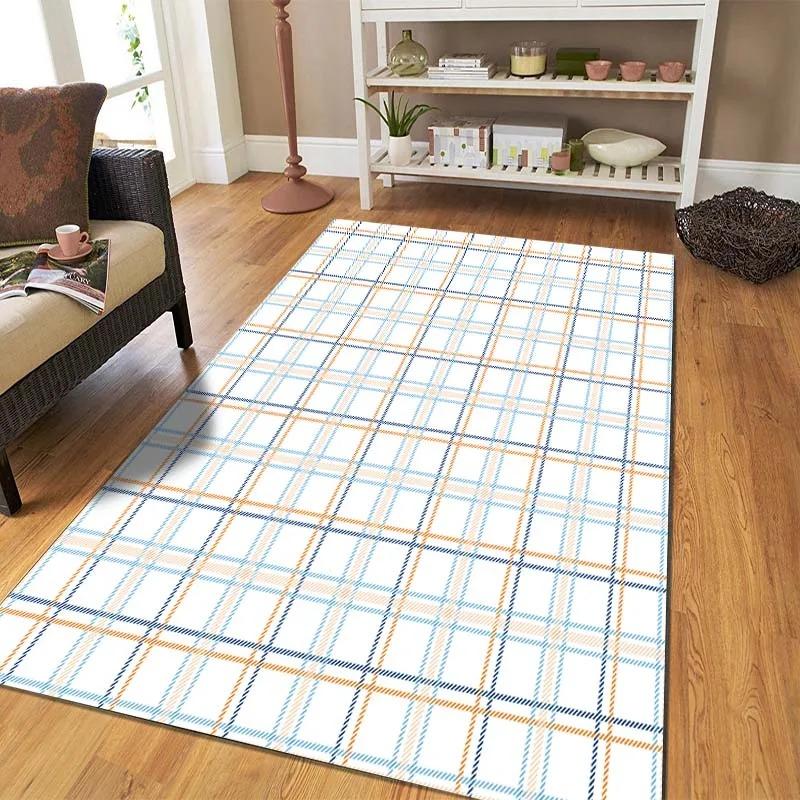 Classical Plaid Floor Mats Door Decoration Home Living Room Floor Mats