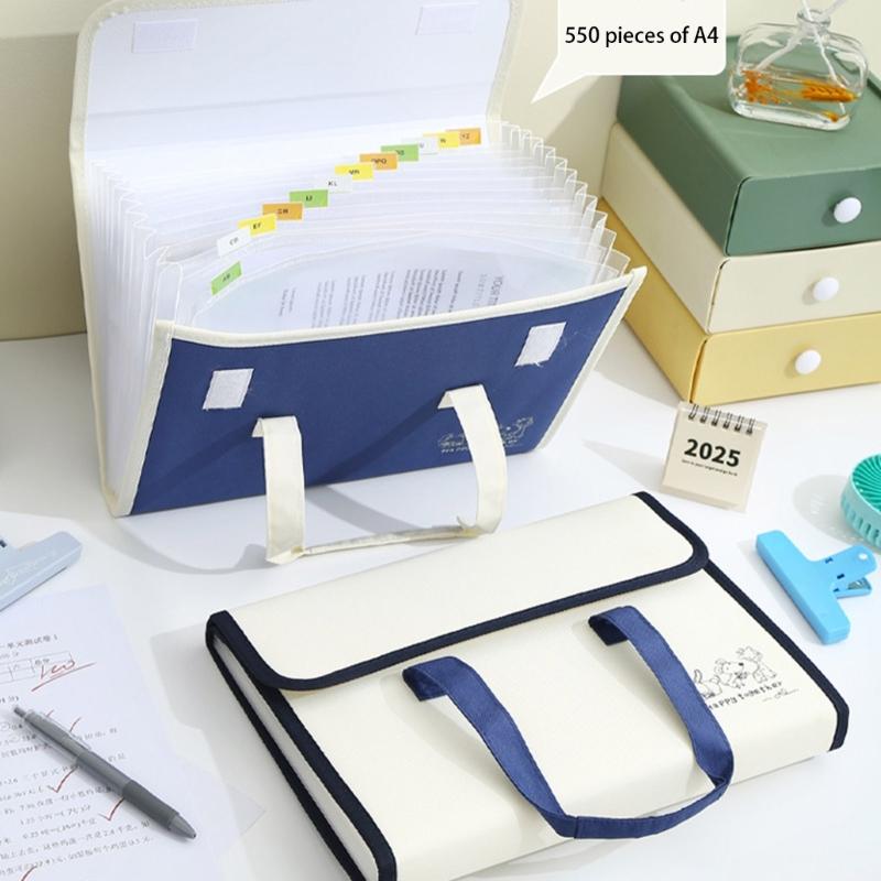 Folder Organowy A4 Folder na Dokumenty z Etykietami Folder Plikowy Organizery na Dokumenty Torba do Przechowywania Dokumentów dla Ucznia