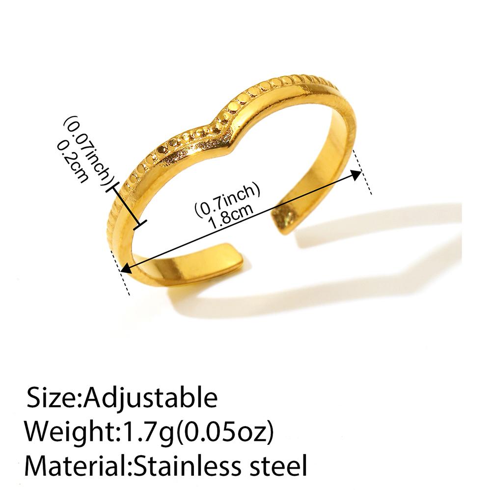 Stainless Steel Rings Minimalist Geometric Triangle Adjustable Opening Trendy Fine Ring For Women Zircon Everyday Wear New in