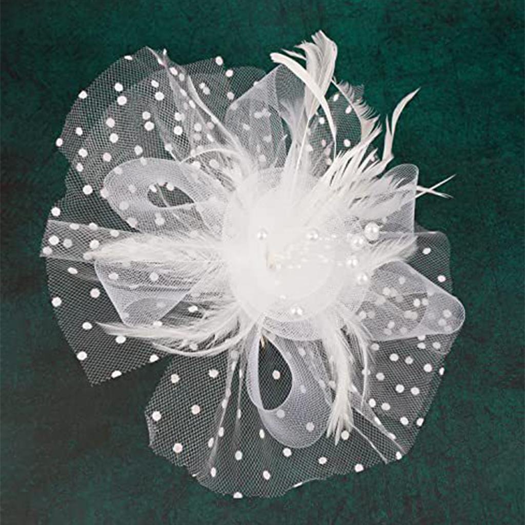 Feather Headpiece Women Mesh Hat Hair Band Headband Wedding Accessories Feather Headband Hat Party Hairpiece