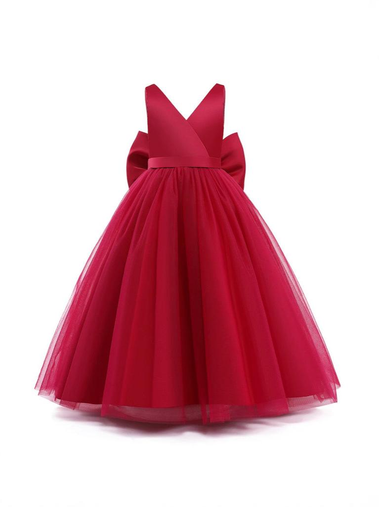 Vestito da Principessa per Bambina in Tessuto Raso e Tulle per Festa di Compleanno e Spettacolo