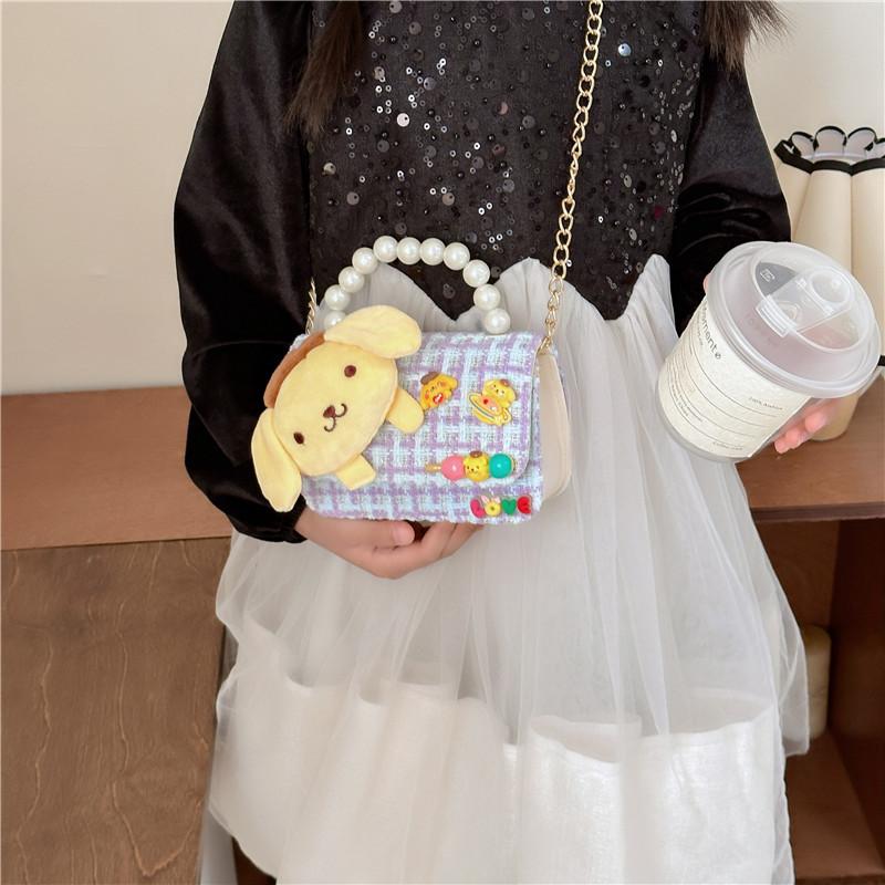 Pompompuricotton For Bag Girls With Chain Strap And Exquisite Bag Shoulder