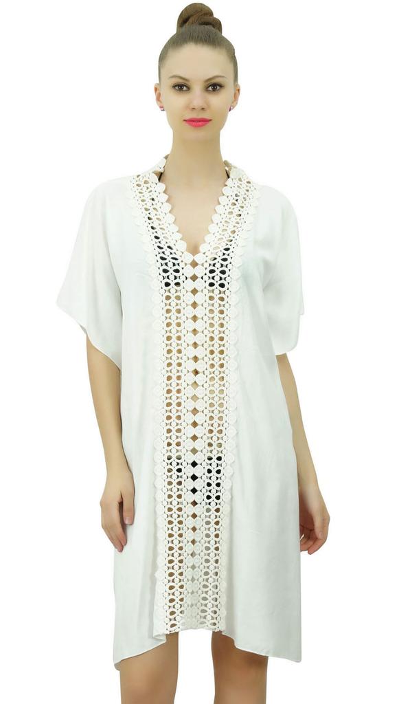 Bimba Women's Bikini Swimwear Cover-Up Summer Beach Tunic Dress Kaftan