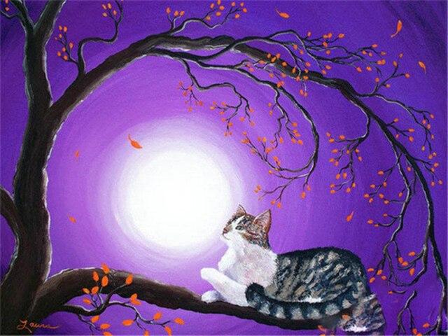 5D Diamond Painting Cat Diamond Embroidery Animal Beaded Embroidery Mosaic Art Picture Of Rhinestones Decor For Home