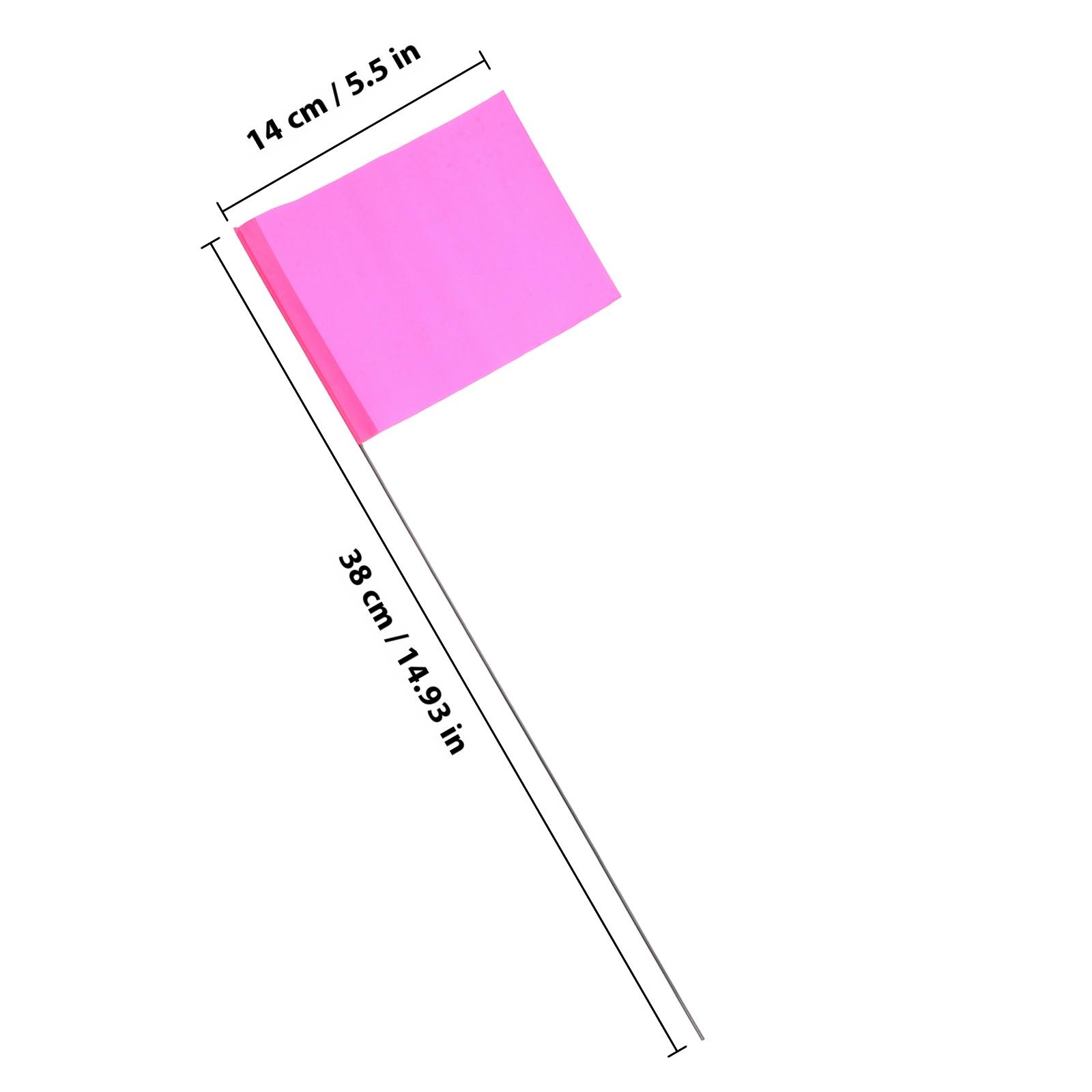 50 шт. Флажки-маркеры для газона и двора Флажки для ландшафтного дизайна и геодезии Ежедневные флажки для дорожек Садовые маркеры для подъездной дороги Флажки для сада на открытом воздухе розовый