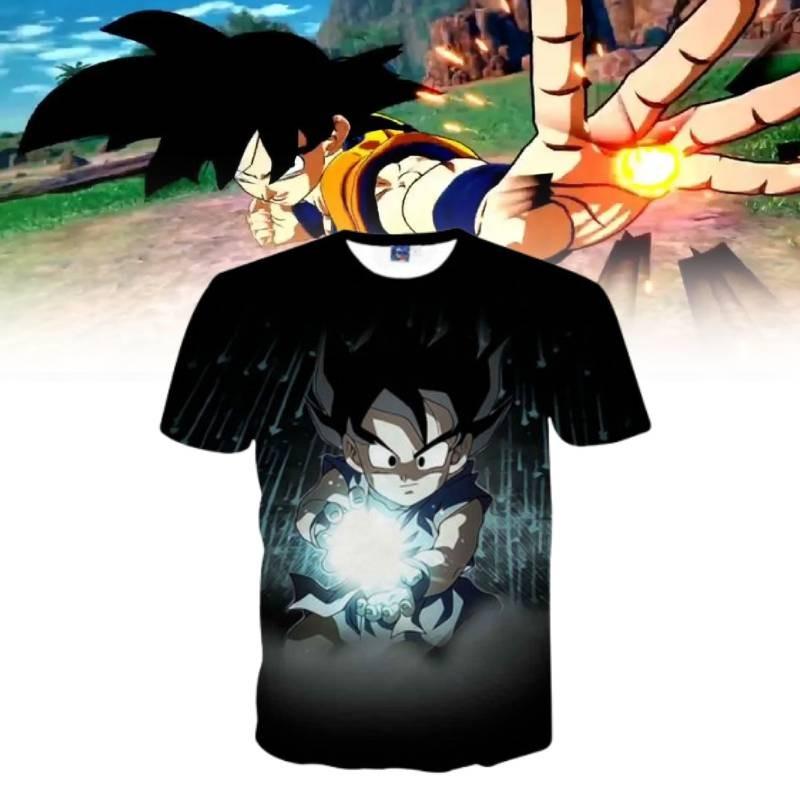 Trendy Anime Dragon Ball Series Men's T-shirt With Unique 3d Digital Print For Casual Wear