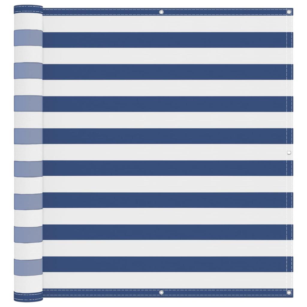Balcony Privacy Screen Blue and White 110 X 200 Cm Oxford Fabric