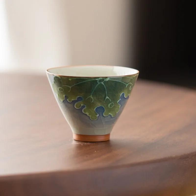 Ge Kiln Master Cup im chinesischen Stil, handgefertigte Keramik-Teetasse, Einzeltasse, Tee-Probiertasse, Kung-Fu-Teeset, Teetasse