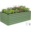 6x3x2ft Galvanized Raised Garden Bed Kit Metal Planter Box Outdoor for Vegetables Fruits Herbs Flowers Olive Green