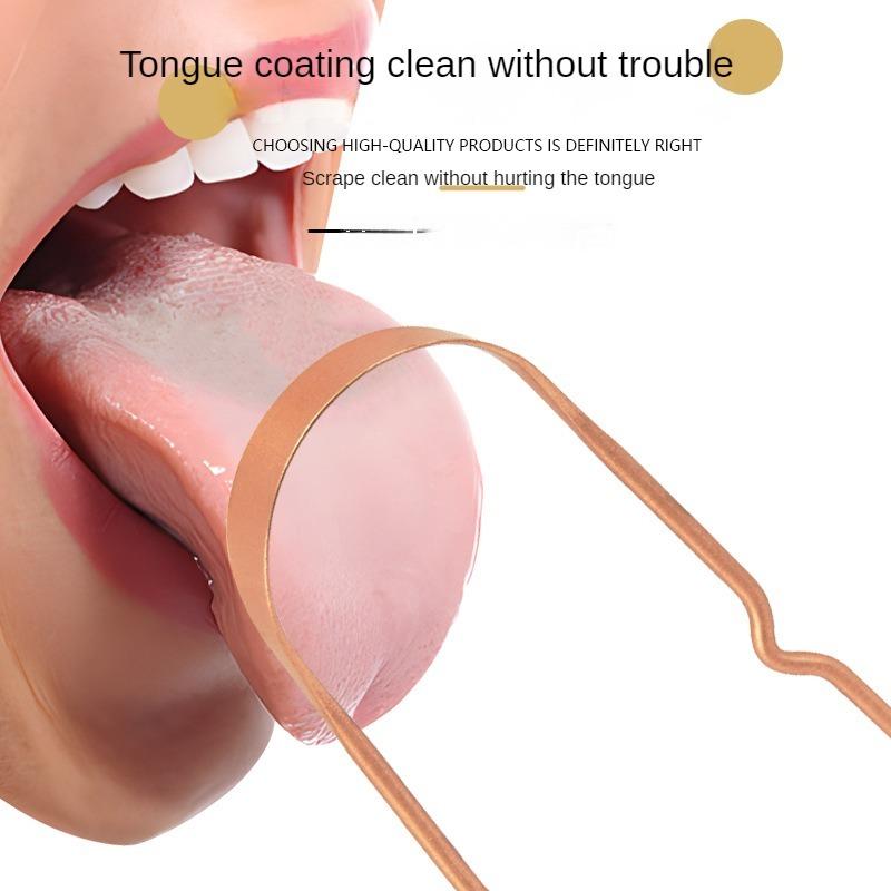 1Pcs Pure Copper Tongue Scraper Oral Cleaner Brush Fresh Cleaning Hygiene High Quality Tounge Scraper