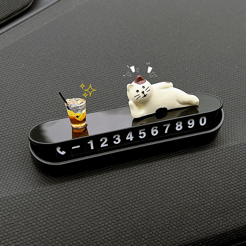 Car Temporary Parking Card Phone Number Card Plate Telephone Number Stop Luminous Parking Aid Garage Car Interior