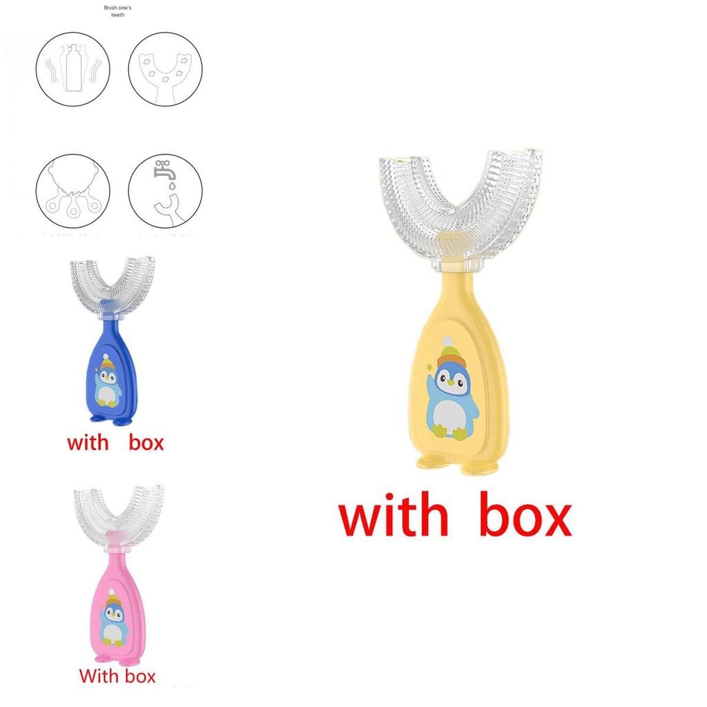 Manual Kids Ushaped Silicone Toothbrush For Oral Cleaning With Soft Bristles For Toddlers