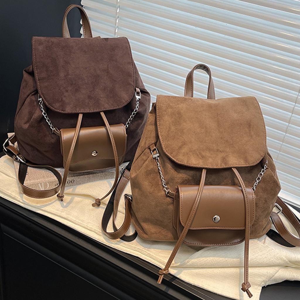 Schoolbag Retro College Style Backpack Women's 1011 New Autumn and Winter Light Luxury Niche High-end Sense Small Backpack Women
