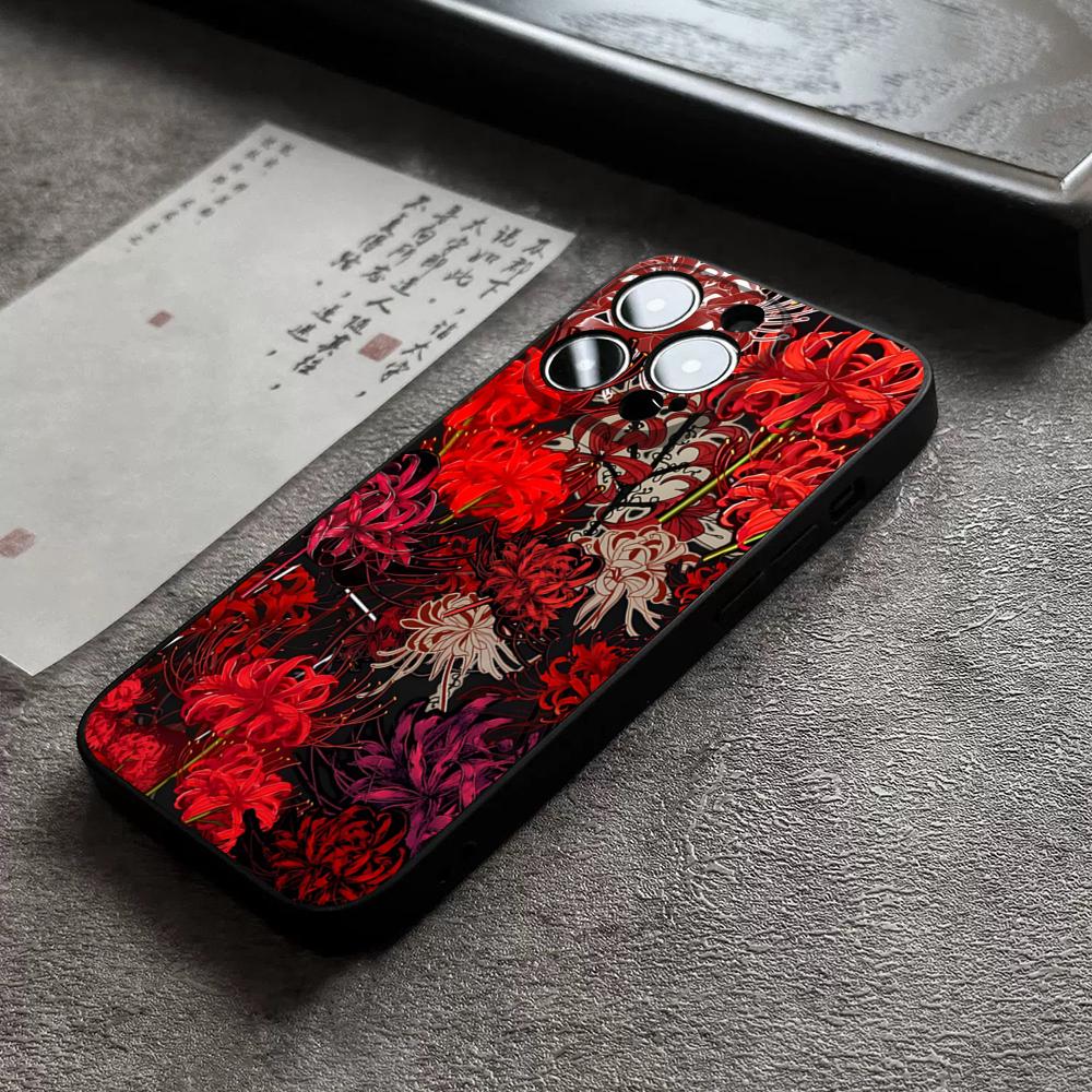 Rote Spinnenlilie Blume der Hölle Handyhülle für 17 Pro Max für iPhone 14 16 Pro Max 12 15 11 13 Pro Xr X Xs 8 7 Plus Rückabdeckung