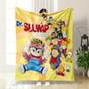 Colorful Cartoon Characters with Vibrant Outfits Against a Yellow Backdrop. for All Seasons Blanket Lunch Break Throw Gift