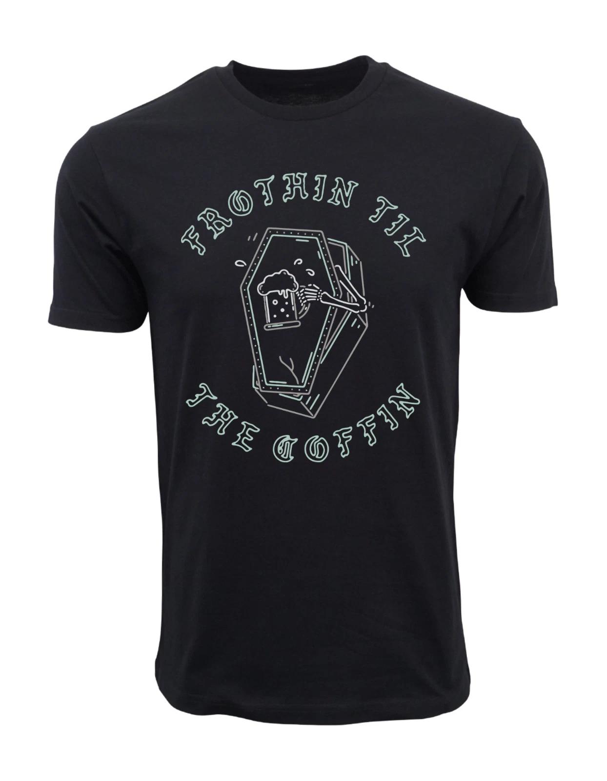 Unisex Adult Casual Graphic FROTHIN TIL THE COFFIN GRAPHIC T SHIRT ... XXL