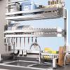 Upgraded 85cm Stainless Steel Over-Sink Dish Rack with Drainer