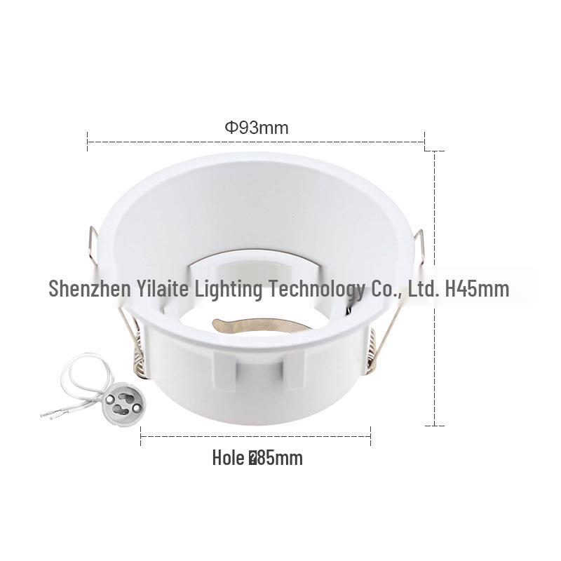 MR16 Anti-Glare Downlight Aluminum Ceiling Light Housing with Narrow Bezel, GU10 Engineering Spotlight Cup Holder