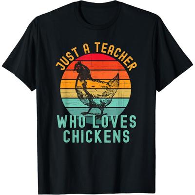 Just A Teacher Who Loves Chickens Vintage Chicken Lover T-Shirt for Men Women Girls Kids