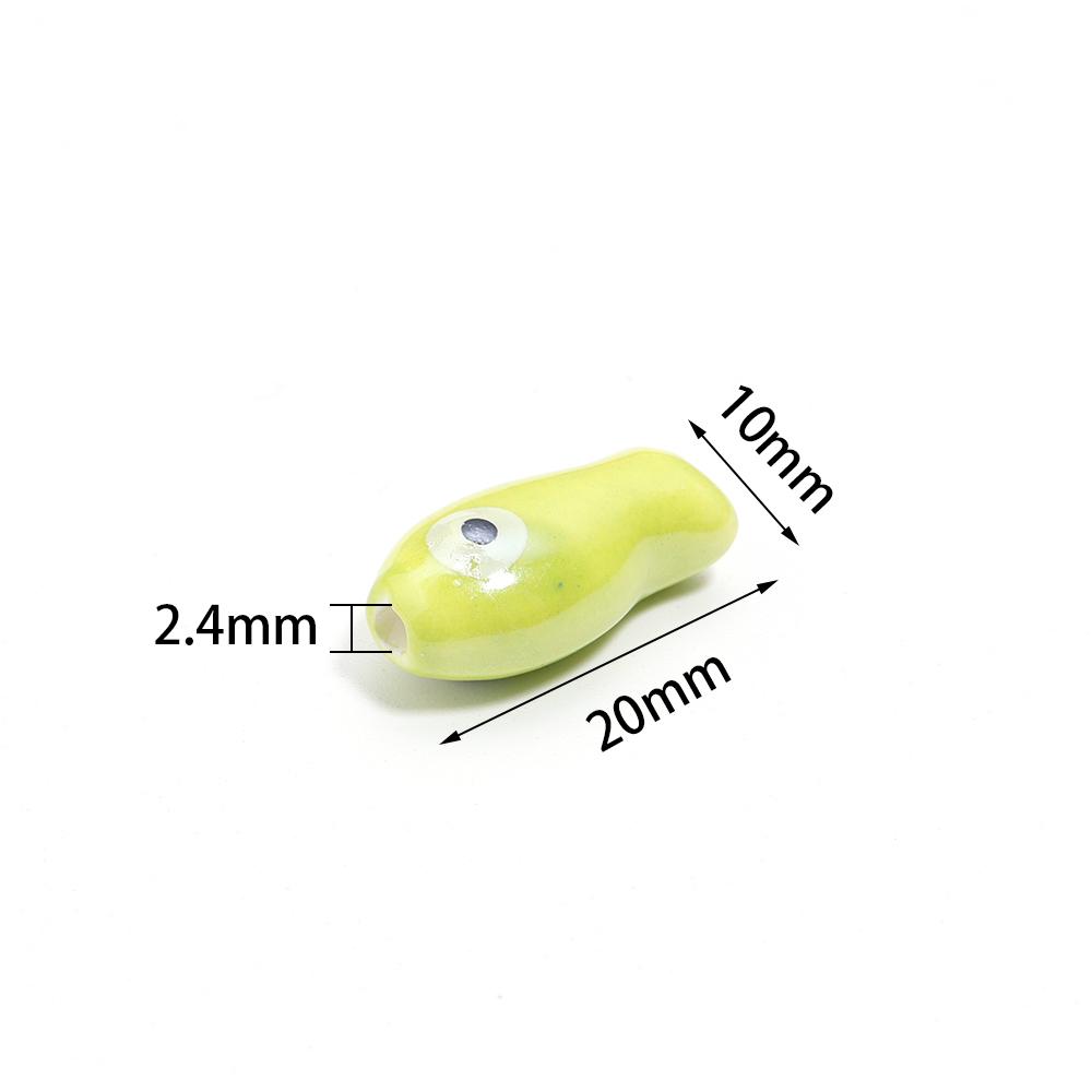 10pcs Retro Small Fish Beads Colorful Cute Ceramic Loose Spacer Beads For Jewelry Making DIY Necklace Phone Chains Accessories
