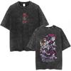 Vintage Washed Anime Hunter X Hunter Shizuku Kurapika Tshirts Mens Women Clothing Fashion Cotton Oversized T Shirts Streetwear