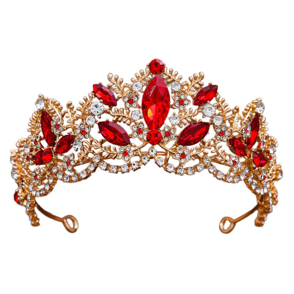 Prinsesshårdiadem Kristallkrona Huvudbonad för Kvinnor och Flickor Bröllop Strass Drottninghuvudbonad Bröllopskrona Rekvisita