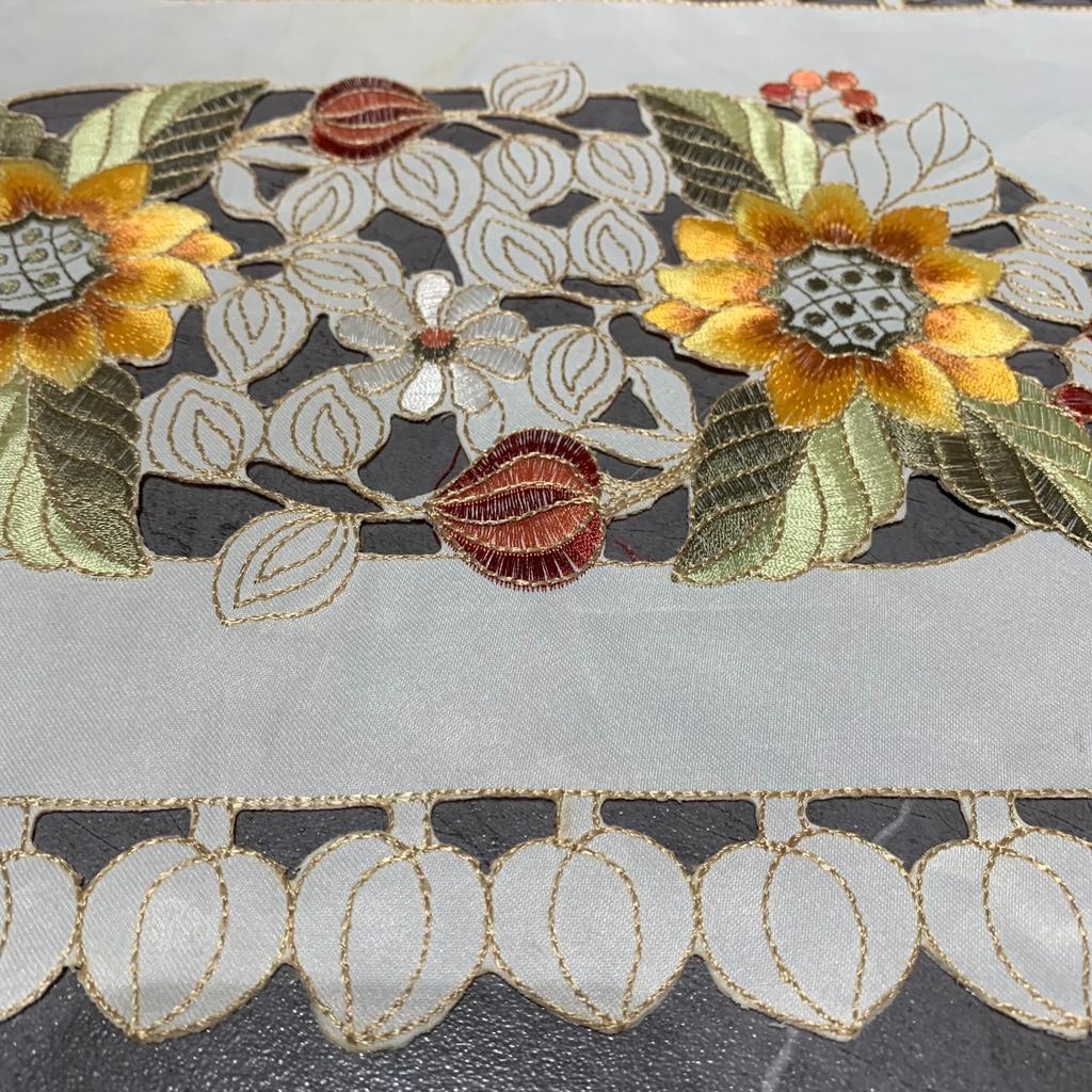 New placemat Western placemat Embroidery fabric Sunflower pumpkin Thanksgiving party party decoration Insulation mat