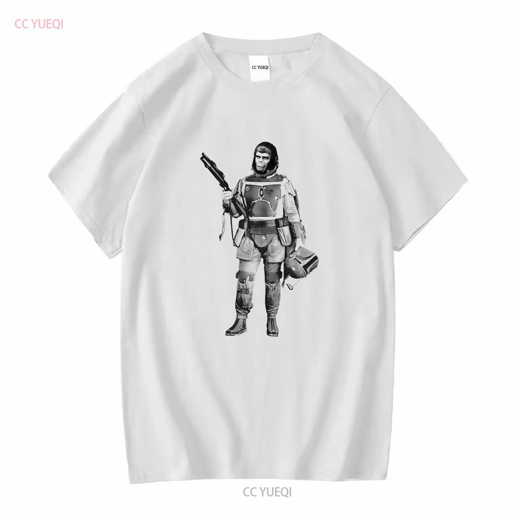 BOBA APE FETT T Shirt MASH UP Planet Mando Apes this is the way vintage Washed Soft homme Top For Everyday Wear Stylish Unisex