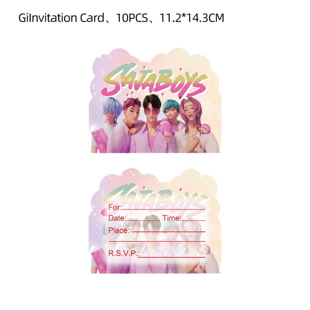 K Pop Dämonenjäger Geburtstagsdekoration Luftballons Partyzubehör Einweggeschirr Banner Girlande Babypartyzubehör Geschenke