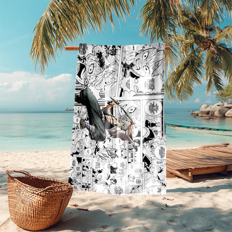 Japanese artist Koyoharu Gotouge's Demon Slayer beach towel, outdoor camping vacation swimming beach towel, outdoor absorbent bath towel blanket K17