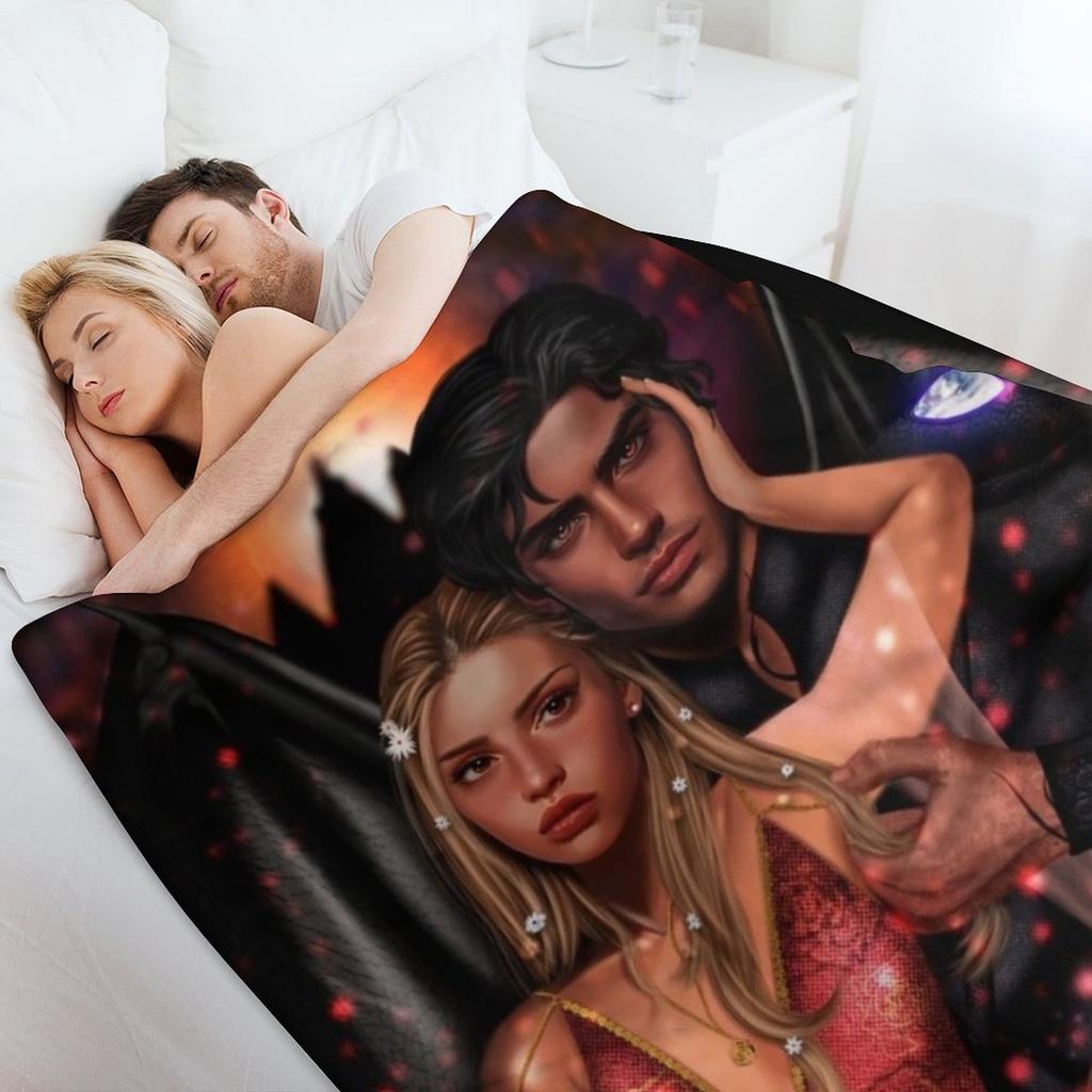 Elain Archeron and Azriel The Shadowsinger from Acotar Throw Blanket Giant Sofa Designers Bed covers Blankets